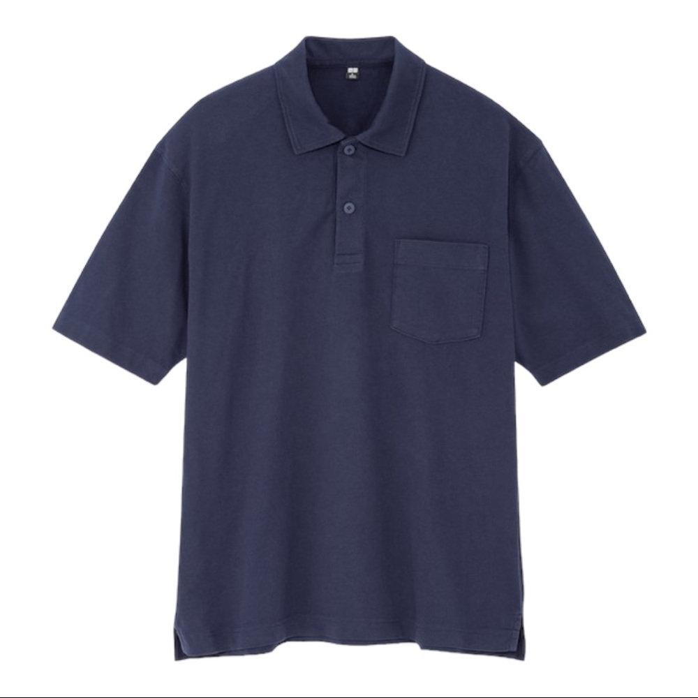 Sold! New Uniqlo Cotton Jersey Oversized Polo Shirt Men SXX / Women XS Black